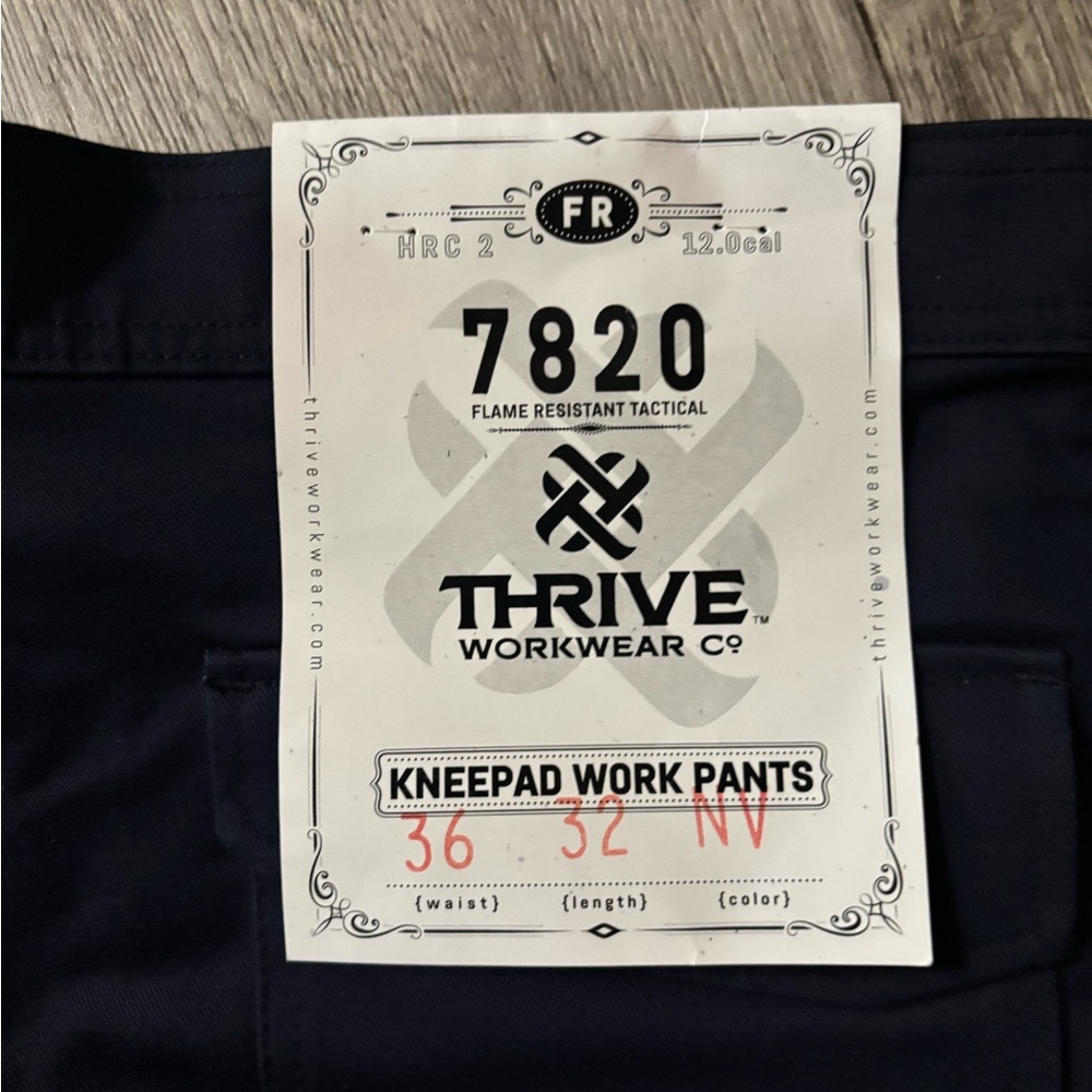 Thrive Workwear FR Cargo Pants - Navy with Orange Logo